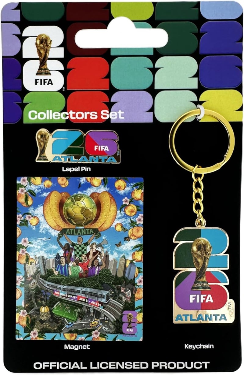 HONAV مجموعة تذكارية لمدينة مضيفة كأس العالم FIFA – تشمل دبوس صدر، سلسلة مفاتيح ومغناطيس – تحتفل بمدينتك المضيفة المفضلة - Image 3